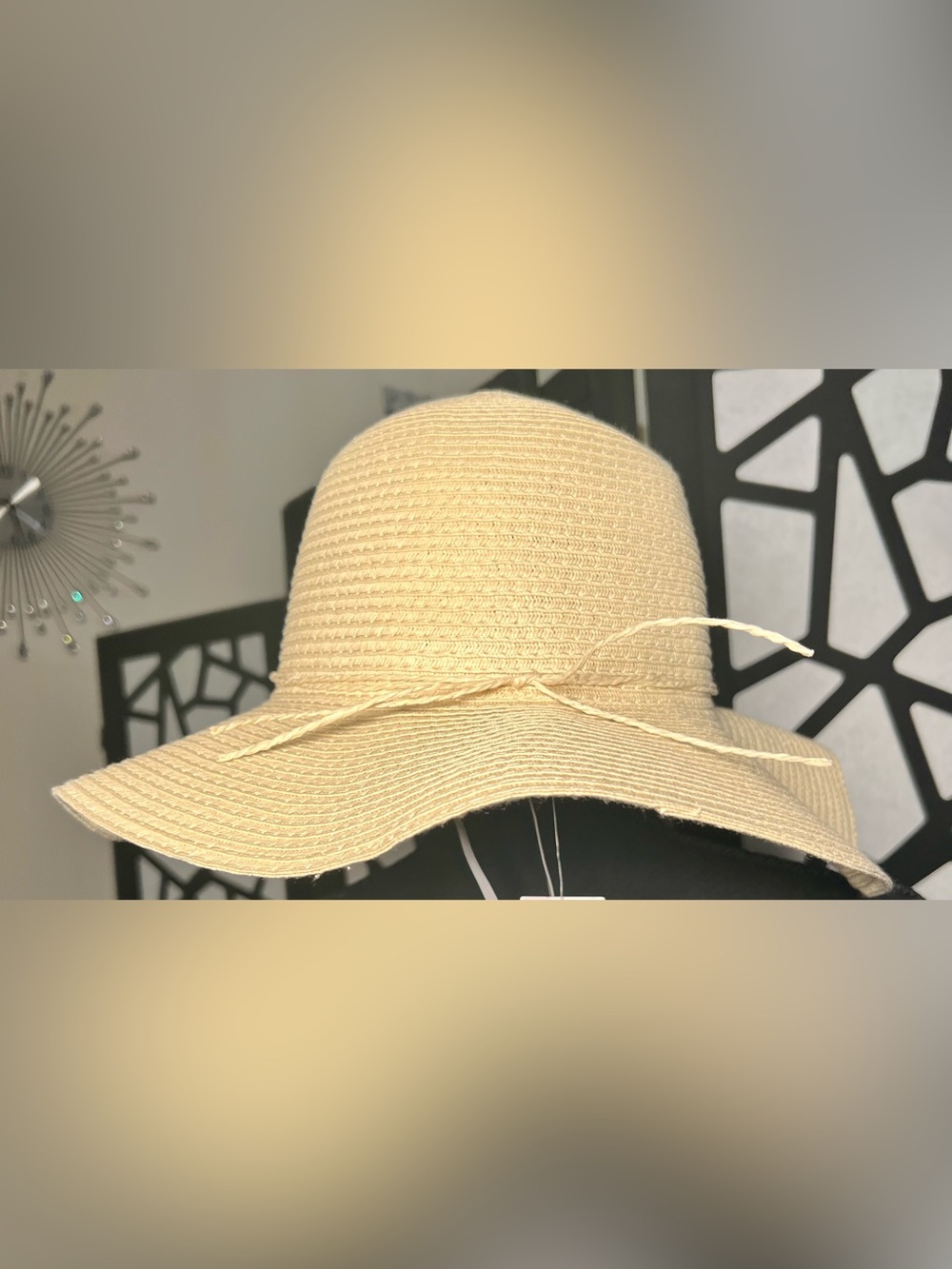 Style & Co NWT Floppy Straw Sun Hat Natural Beige Boho Beach Packable One Size